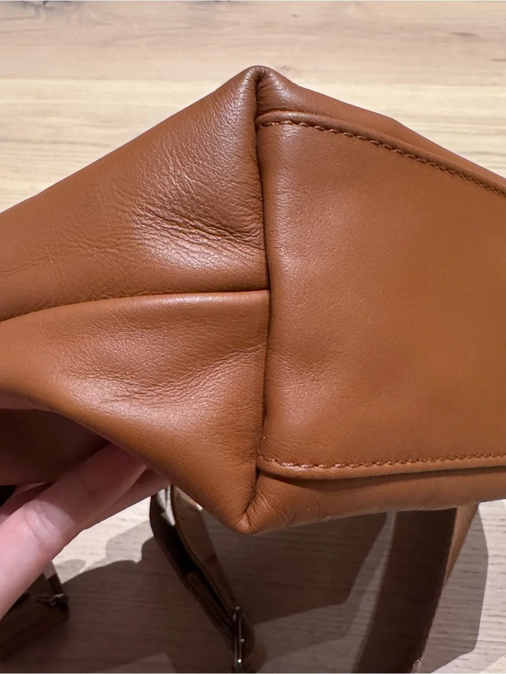 Longchamp Le Pliage Cuir XS Leather Crossbody Bag Cognac Brown